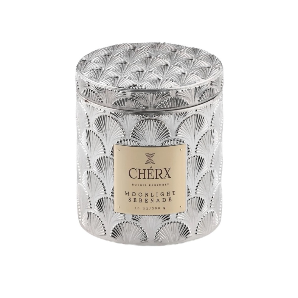 Cherx Moonlight Serenade Glass Jar Candle Silver 10 Oz New in box